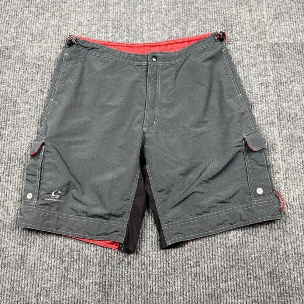 Cannondale Mens XL Mountain Bike Cargo Shorts Gray Honeycomb Texture RN0101935
